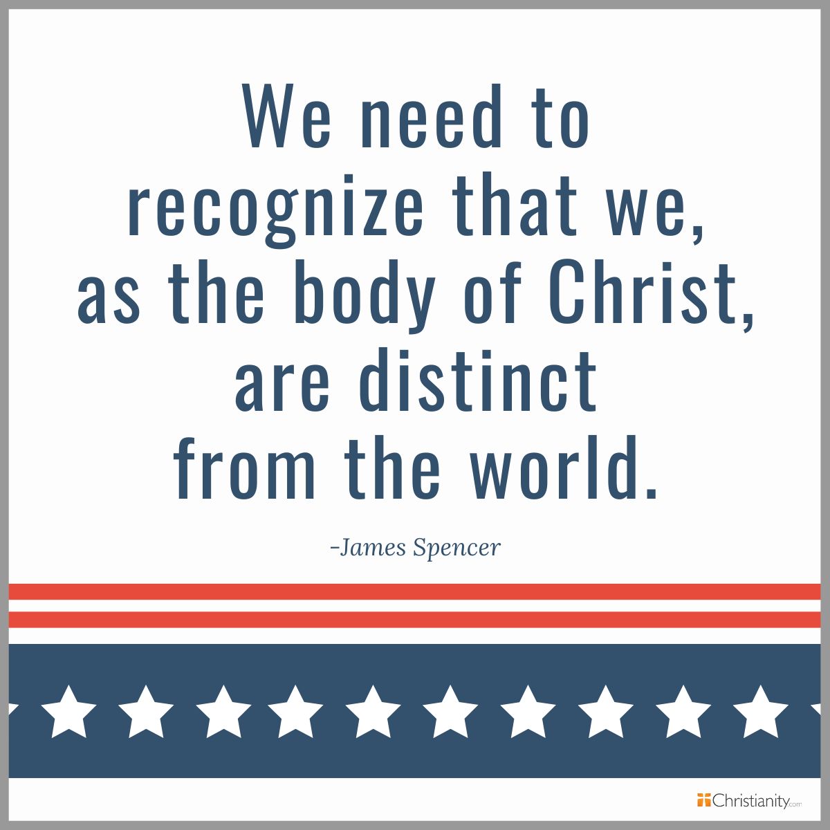 Christians are distinct from the world graphic/quote